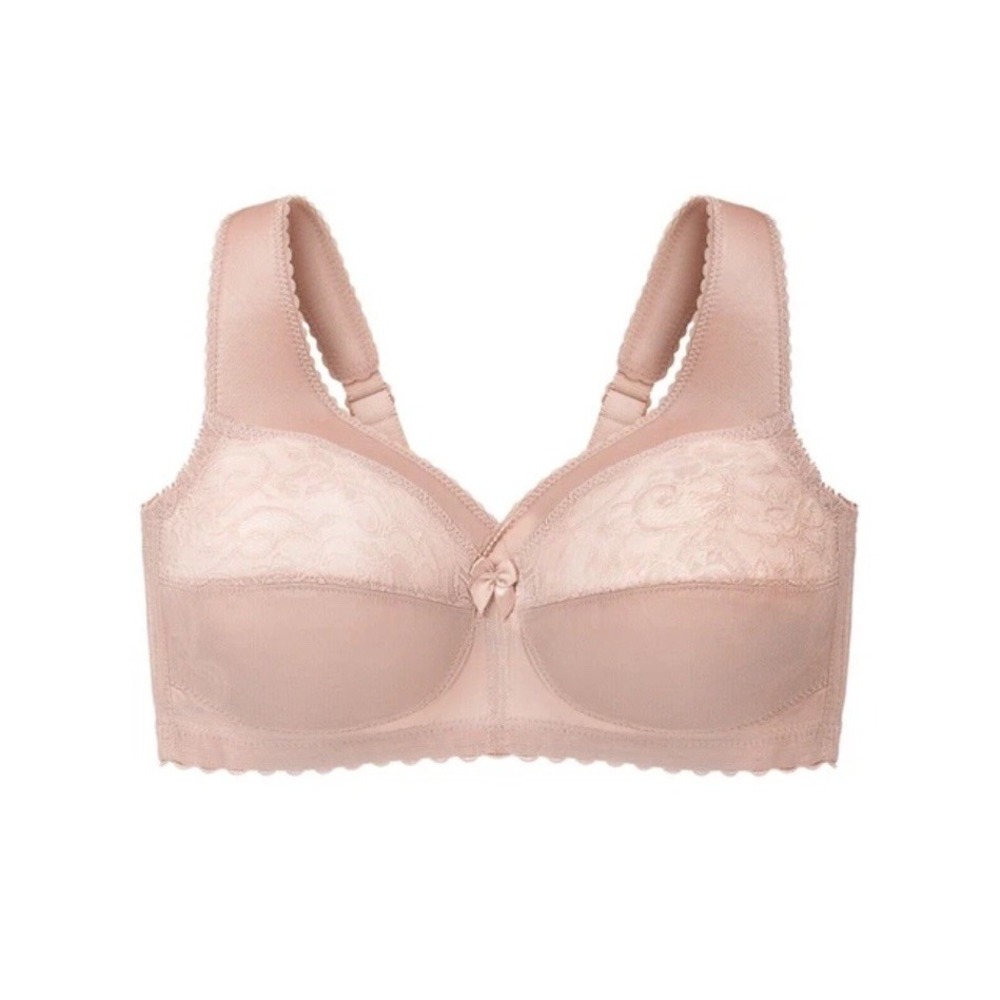 Glamorise 1000 MagicLift Bra Wire‑Free • Cushioned Straps Support 44C Nude
